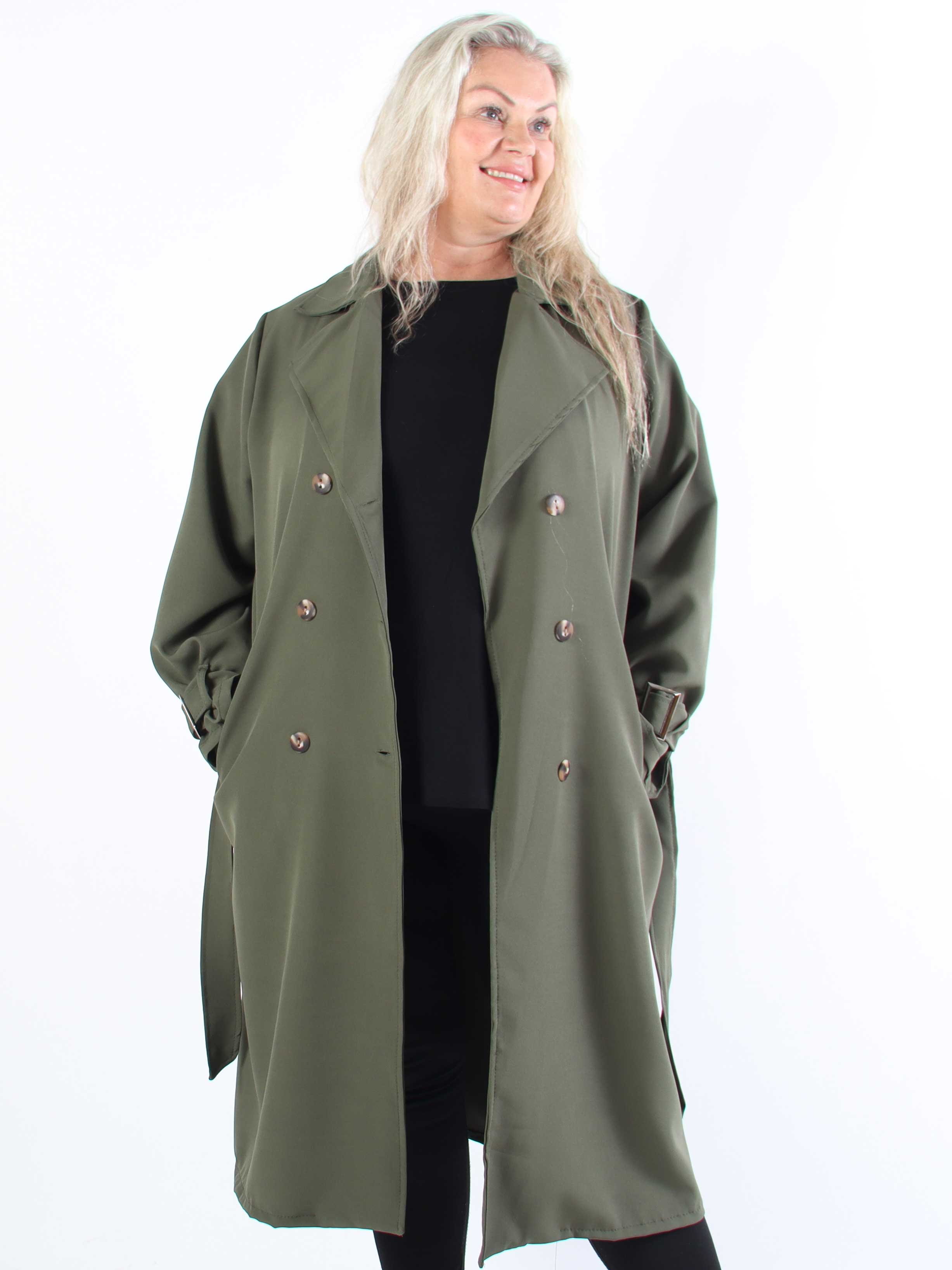 Sharpay - Lätt trenchcoat i plusstorlek med knytband
